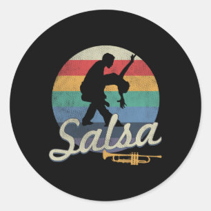 Sticker Rond Salsa Dancing Latin Salsero