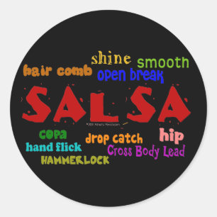 Sticker Rond Salsa Dancing Loves Dance Modes et Termes