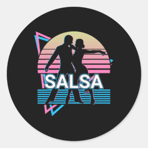 Sticker Rond Salsa Dancing Salsa