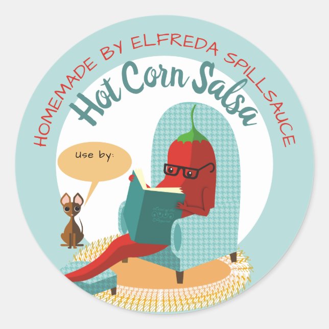 Sticker Rond Salsa de piment de la cuisine de l'autocollant (Devant)