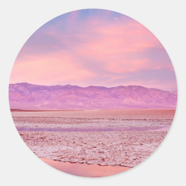 Sticker Rond Salt Water Lake Death Valley (Devant)