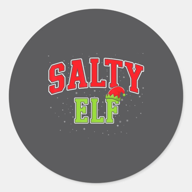 Sticker Rond Salty Elf Christmas Family Matching Group Xmas  (Devant)