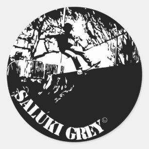 Sticker Rond saluki gris nouveau logo
