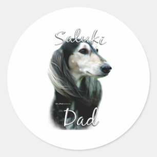 Sticker Rond Saluki Papa 2