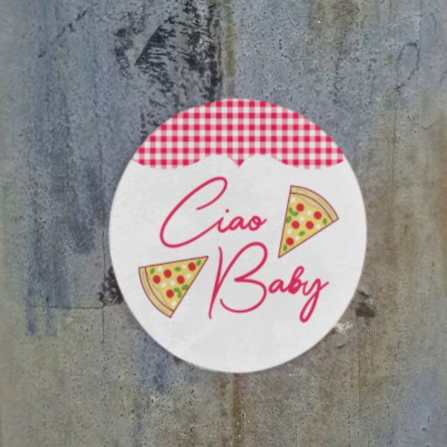 Sticker Rond Salut Bébé Fête de Naissance Italienne (Créateur téléchargé)