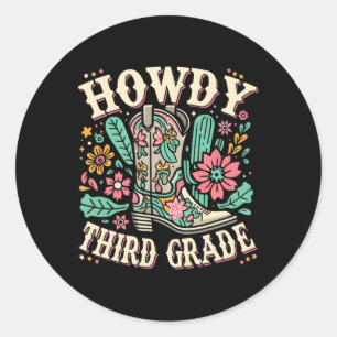 Sticker Rond Salut occidental troisième année rentrée scolaire