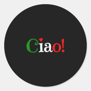 Sticker Rond Salut ! Salutation aux couleurs du drapeau italien