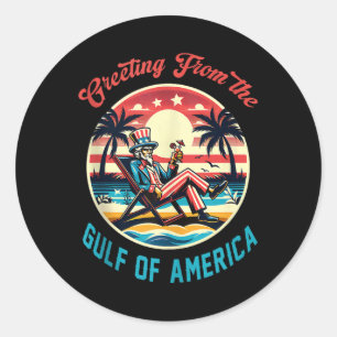 Sticker Rond Salutation Du Golfe De L'Amérique Trump Patrio
