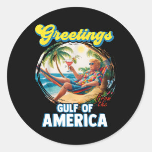 Sticker Rond Salutation Du Golfe Des États-Unis Trump