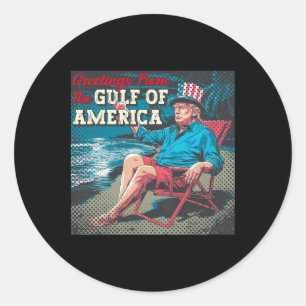 Sticker Rond Salutation Trump De La Partie Gulf Beach Of Americ