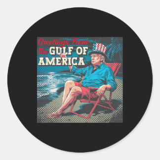 Sticker Rond Salutation Trump De La Partie Gulf Beach Of Americ