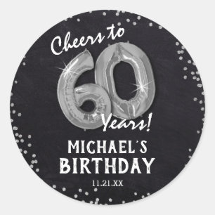 Sticker Rond Salutations à 60 ans ! Anniversaire 60 ans