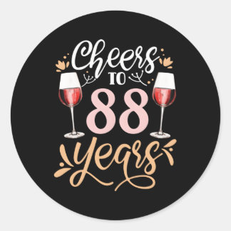 Sticker Rond Salutations À 88 Ans Célébrer L'Âge De Py