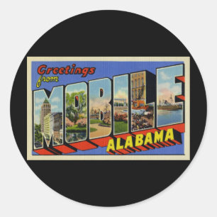 Sticker Rond Salutations d'Alabama mobile
