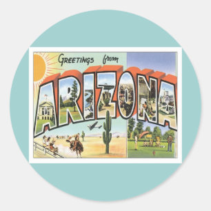 Sticker Rond Salutations d'Arizona