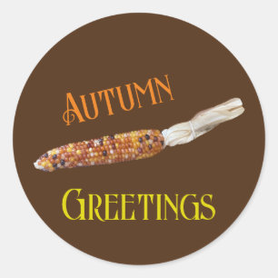 Sticker Rond Salutations d'automne