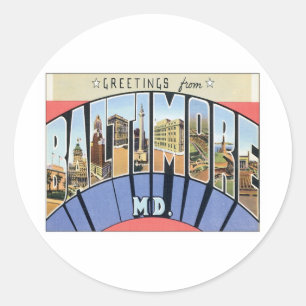 Sticker Rond Salutations de Baltimore le Maryland