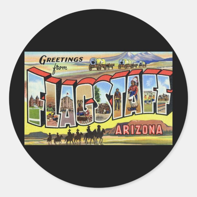 Sticker Rond Salutations de Flagstaff Arizona (Devant)