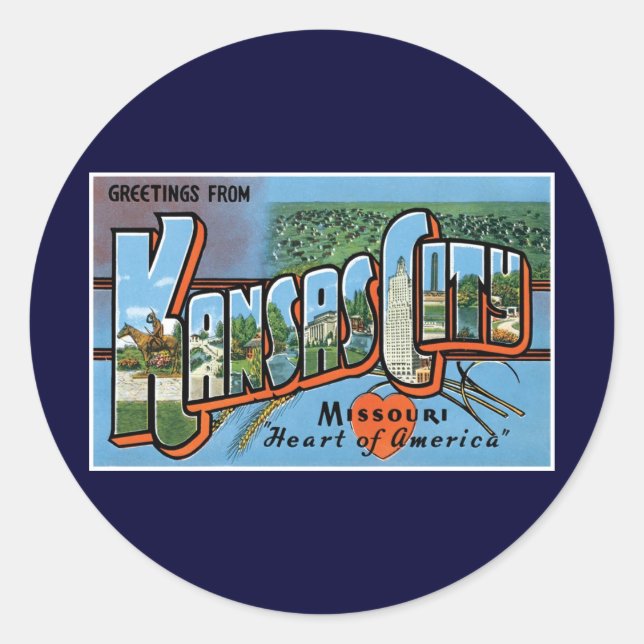 Sticker Rond Salutations de Kansas City ! (Devant)