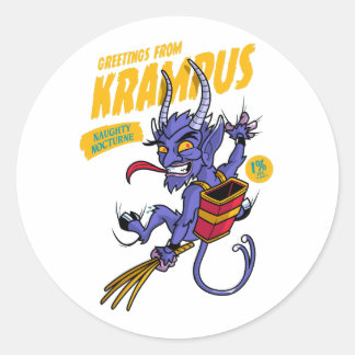 Sticker Rond Salutations de Krampus