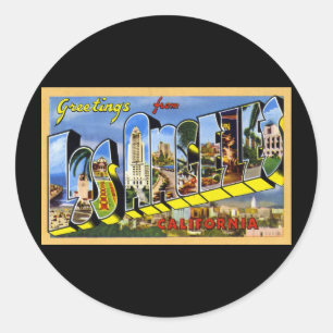 Sticker Rond Salutations de Los Angeles California