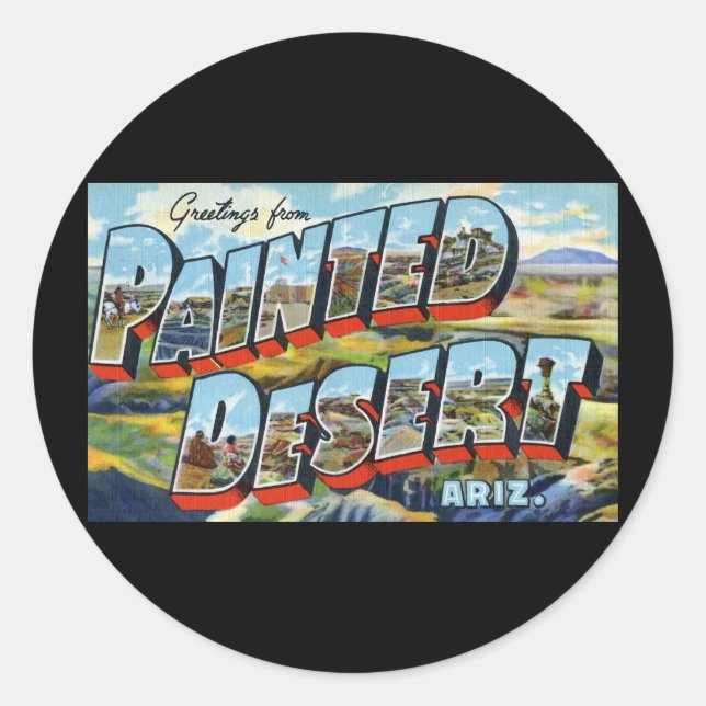 Sticker Rond Salutations de Painted Desert Arizona (Devant)