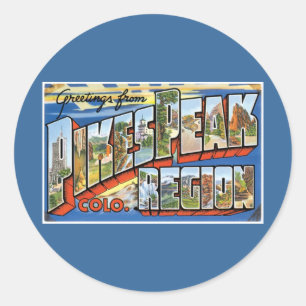 Sticker Rond Salutations de Pikes Peak, CO !