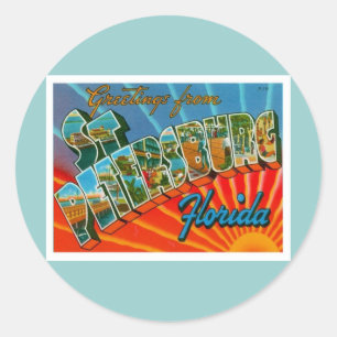 Sticker Rond Salutations De Saint-Pétersbourg Floride