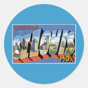 Sticker Rond Salutations de St. Louis, MO!