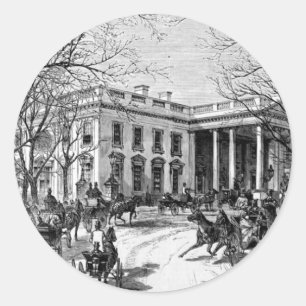 Sticker Rond Salutations De Vacances Sur Les Cartes De La Maiso