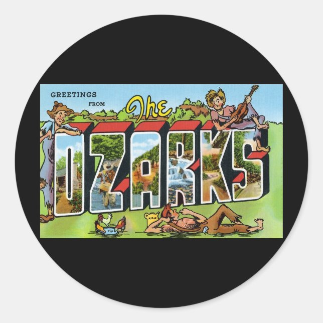 Sticker Rond Salutations des Ozarks (Devant)