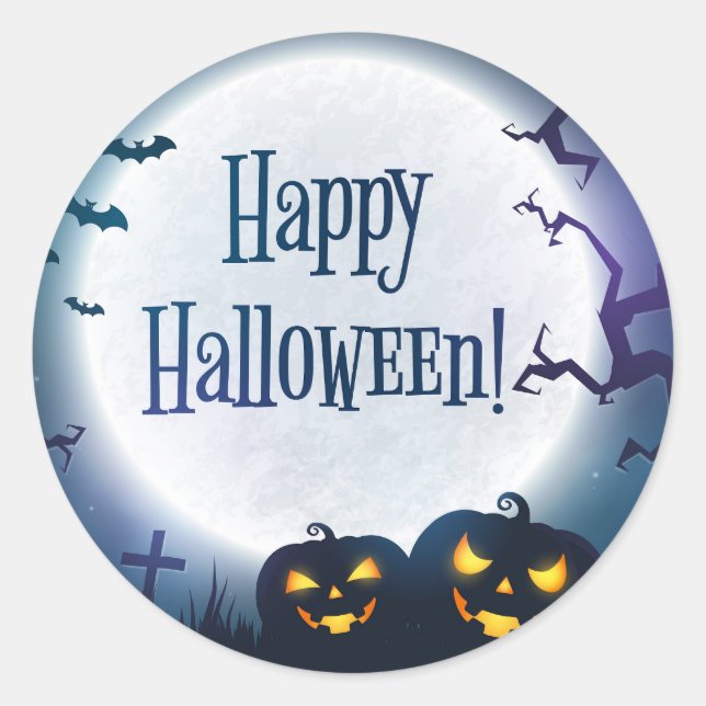 Sticker Rond Salutations d'Halloween (Devant)