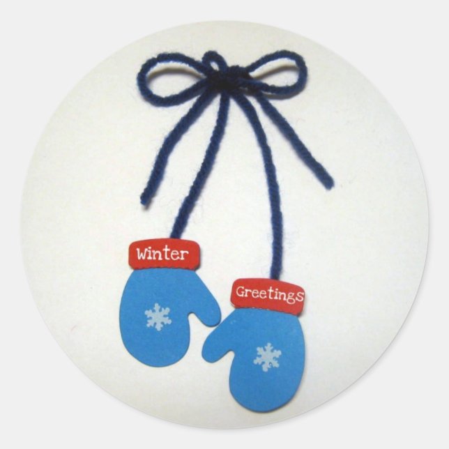 Sticker Rond Salutations d'hiver (Devant)