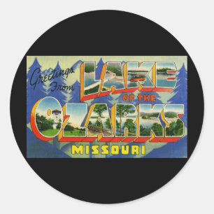 Sticker Rond Salutations du lac des Ozarks Missouri