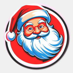 Sticker Rond Salutations Joyeuses du Père Noël