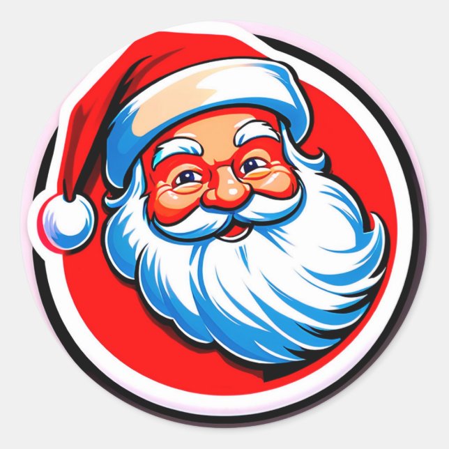 Sticker Rond Salutations Joyeuses du Père Noël (Devant)