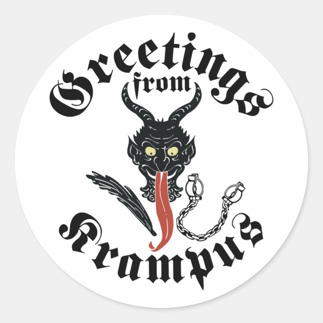 Sticker Rond Salutations Krampus (Devant)