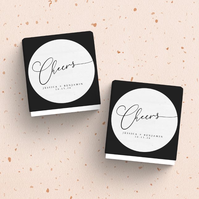 Sticker Rond Salutations minimum noir blanc Script personnalisé (Créateur téléchargé)