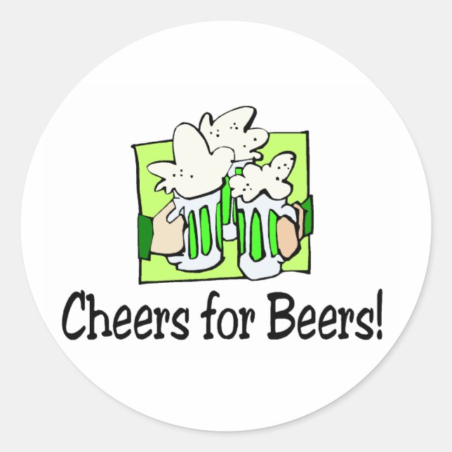 Sticker Rond Salutations Pour Bières St Patty Day (Devant)