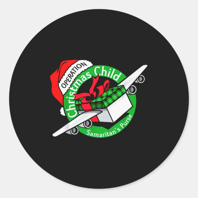 Sticker Rond Samaritan's Purse Operation Christmas Child Funny  (Devant)