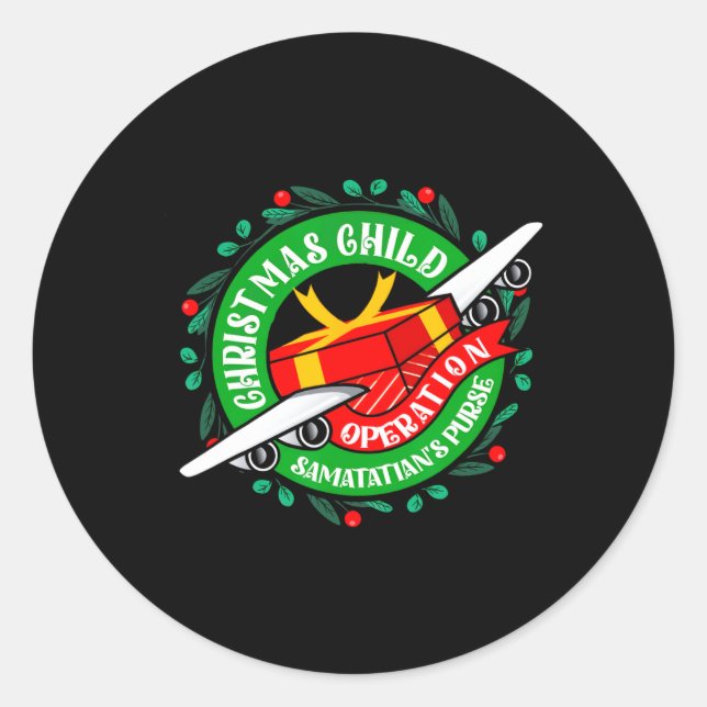 Sticker Rond Samaritan's Purse Operation Christmas Child Meme C (Devant)