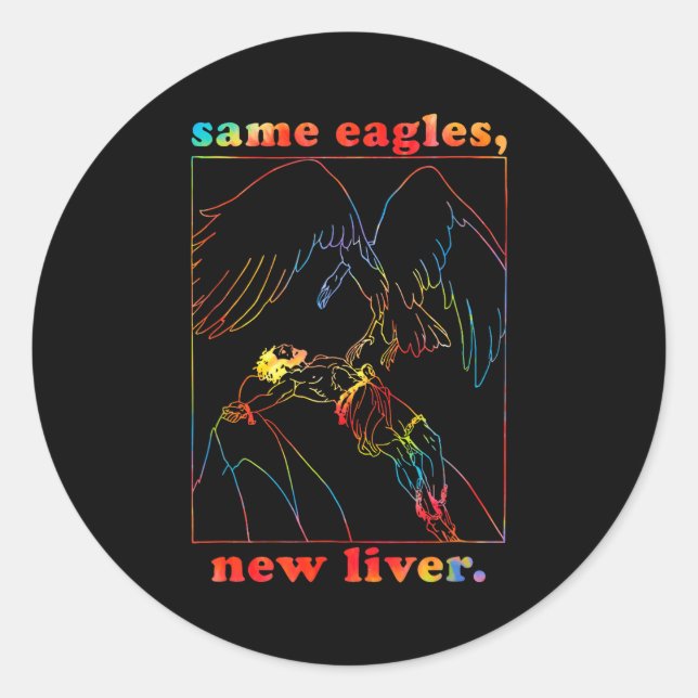 Sticker Rond Same Eagles New Liver Funny Apparel  (Devant)
