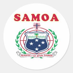 Sticker Rond Samoa Armoiries Designs