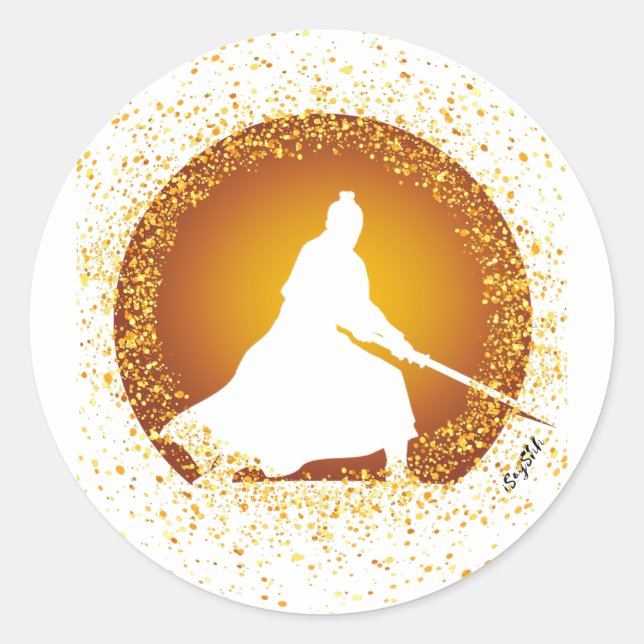 Sticker Rond samouraï (Devant)