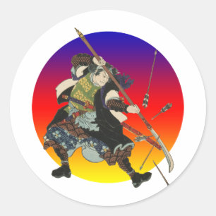 Sticker Rond Samouraïs vintages