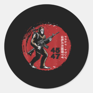 Sticker Rond Samurai Bigfoot Japonais Vintage Graphic 2025 Funn