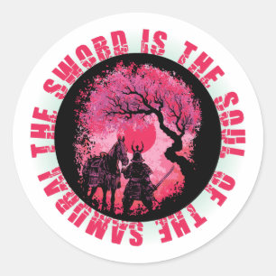 Sticker Rond Samurai - Citation de guerriers