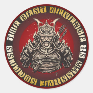 Sticker Rond Samurai - Citation des guerriers japonais