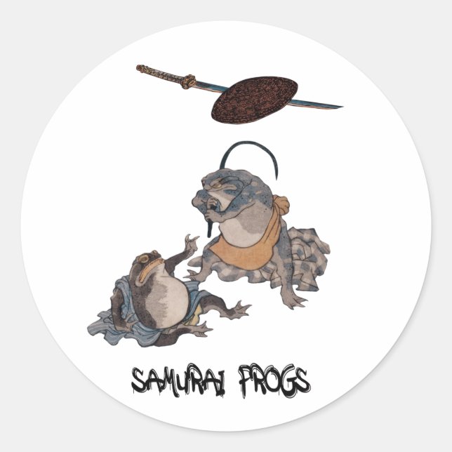 STICKER ROND SAMURAI FROGS SCÈNE #1 (Devant)