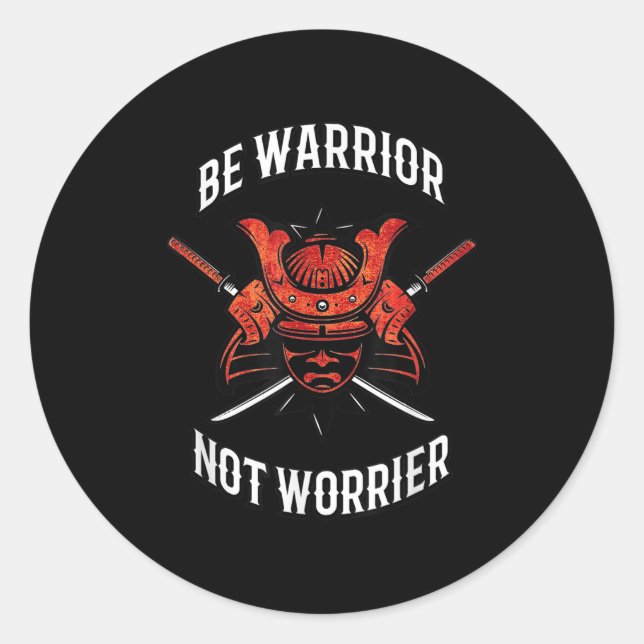 Sticker Rond Samurai Motivation, Musashi Srit  (Devant)